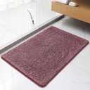 Dusty Rose Bathroom Rugs 24"x36" - Plush Chenille Non-Slip Bath Mat - Absorbent, Washable, Soft and Thick Decor for Shower, Sink, Tub, Home Accessories