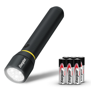 Energizer Vision HD Extra Performance LED Flashlight with Digital Focus, Durable and Bright Flashlight for Hurricane Supplies and Camping Gear, Flash Light with AA Batteries Included, Pack of 1 (Silver)