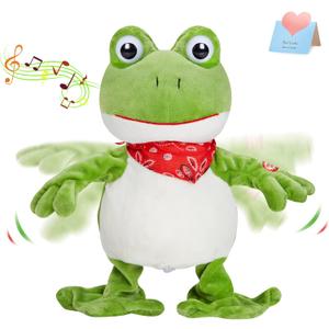 Houwsbaby 12 Green Frog Toy Croaking Frog Musical Stuffed Animal Frolick Froggy Shaking and Waving Electronic Interactive Animate Plush Toy Birthday Holiday Present