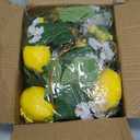 2 Pcs Artificial Lemon Flower Garland Vine, 14 Ft Fake Yellow Lemon Vines Silk Flowers Hanging Floral Garlands Decoration for Room Wall, Flower Themed Party, Wedding Supplies
