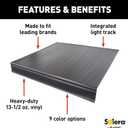Solera Universal Fit Heavy-Duty Vinyl RV Patio Awning Replacement Fabric Solid Black 15' Awning (14'4" Fabric)