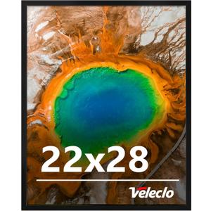 22x28 Picture Frame for Wall Display, 22x28 Black Picture Frame with Shatter Resistant Plexiglass, Stable and Sturdy 22 x 28 Poster Frame for Wall Display, Handpicked Gift Collection, 1 Pack