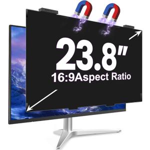Magnetic 23.8 Inch Privacy Screen for Computer Monitor 16:9 Aspect Ratio, Hanging Removable Anti-Blue/Glare Protector Film, Anti Spy Desktop Security Private Filter 23.8in