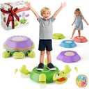 Stepping Stones for Kids & Toddlers 3-5, 6Pcs Non-Slip Sensory Toys & Obstacle Course for Indoor Outdoor Play, Develops Motor Skills, Balance & Coordination, Ideal Christmas & Birthday Gifts (Green)