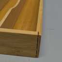 Bamboo Silverware Organizer, Kitchen Drawer Organizer, Utensil Holder, Cutlery Tray & Spoon Flatware Storage with Grooved Drawer Dividers (9.5''W x 13.5''D) (Natural)