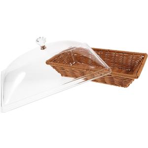 Amosfun Wicker Bread Basket for Serving, Rectangular Rattan Fruit Basket with Cover Woven Food Vegetables Storage Basket for Kitchen Restaurant 31X20.5X16.5CM (31.00X20.50X16.50CM, Assorted Color)