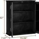 ChooChoo Bathroom Wall Cabinet, Medicine Cabinet with Acrylic Doors, Wall Mounted Over The Toilet Storage Cabinet with Adjustable Shelves for Bathroom, Kitchen, and Laundry Room, Black, 7.87"D x 19.69"W x 23.62"H