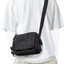 Messenger Bag for Men, Crossbody Bag Aesthetic, Water Resistant Unisex Classic Canvas Shoulder Bag (A1-black)