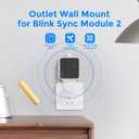 Blink Sync Module 2 Wall Mount with Short USB Cable, honecumi No-Drill Outlet Mount Bracket for Blink Sync Module 2, Compact Cable Management Holder, Space Saving Blink Accessories  White