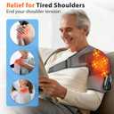 Shoulder Heating Pad with Massage for Rotator Cuff Cordless, Shoulder Massager for Pain Relief Deep Tissue, Heated Shoulder Wrap Brace for Men Women Frozen Shoulder, Gray
