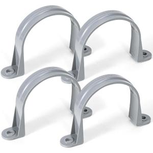 OURU 4pcs 3 Inch PVC Pipe Straps, 2-Hole Plastic Pipe Clamp, Conduit Clamp for Reinforcing Pipes, Conduits and Tubes