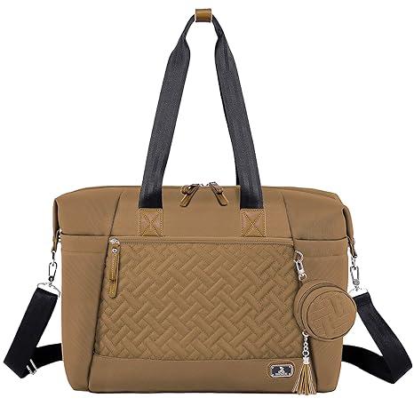 Dikaslon Diaper Bag Tote, Large Travel diaper tote for Mom and Dad, Multifunction baby tote bag for Boys and Girls with Pacifier Case and Changing Pad, Khaki