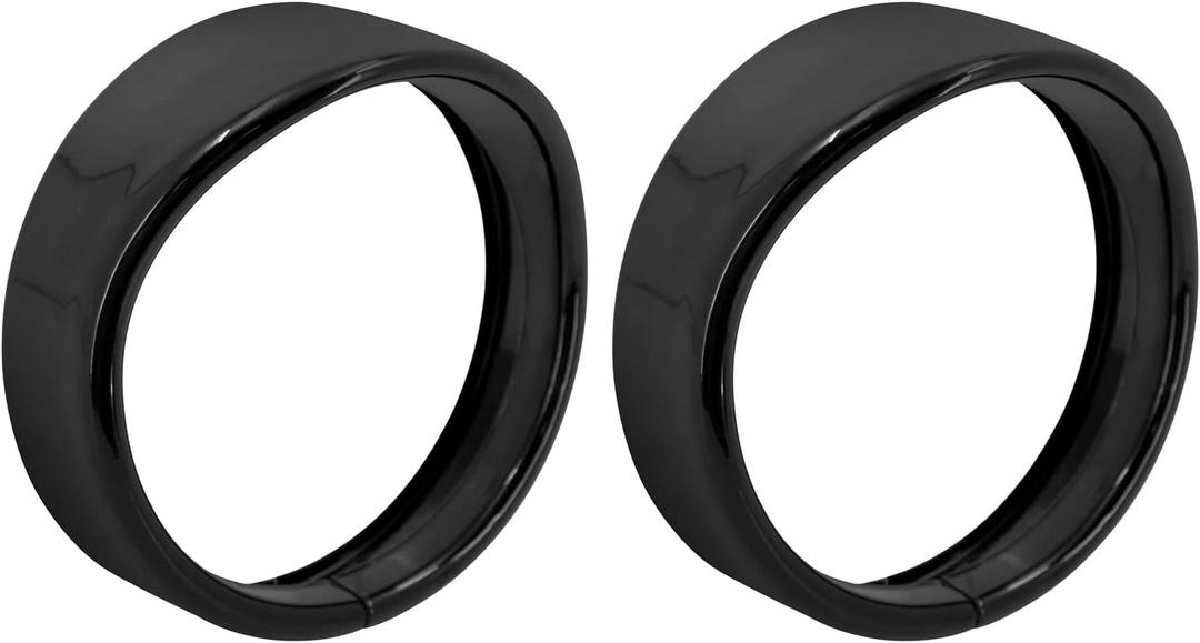 HDBUBALUS Motorcycle 4.5 Inch Fog Light Tirm Ring Visor Style 4 1/2" Auxiliary Light Passing Lamp Bezel Compatible with Harley Touring Road King Gloss Black 1 Pair