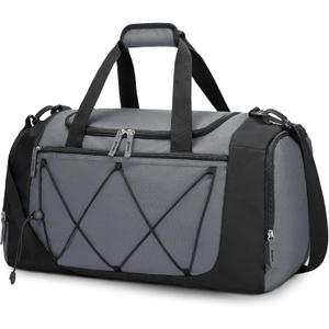 Vorspack Gym Bag for Men - 21 Inches Duffle Bag for Travel Lightweight Duffel Bag with Shoe Compartment Personal Item Travel Bag Weekender Bag for Travel Sports Gym - Grey