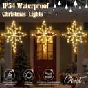 2 Pack 16 Large Christmas Window Light Decorations, LED Bethlehem Christmas Star Window Silhouette Lights with Timer, 8 Models, Iron Frame, Battery Operated Lighted Xmas Star Decors (Warm White)