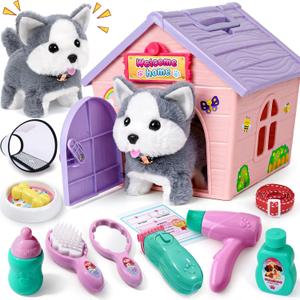 Toylink Robot Walking Dog Toys for Kids Girls 3-6, Portable Puppy House