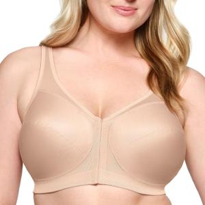Glamorise Full Figure Plus Size MagicLift Front-Closure Posture Back Bra Wirefree #1265 (42D, Caf)
