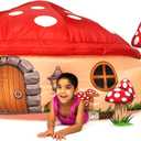 The Original Patented AirFort - Build A Fort in 30 Seconds, Inflatable Fort for Kids, Play Tent for 3-14 Years, A Playhouse Where Imagination Runs Wild, Fan not Included (Mushroom House)