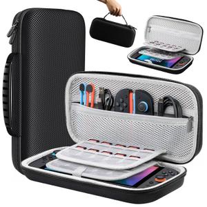 Lmcpa Carrying Case for Nintendo Switch 2 (2025) 7.9 Inch, Protective Hard Shell Portable Switch Travel Case, Durable Ballistic Nylon, Lightweight and Large Capacity, Accessories for Switch 2, Black