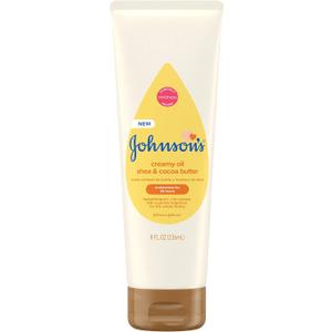 Johnson's Baby Creamy Oil for Baby with Shea & Cocoa Butter, Moisturizing Body Lotion, 8 fl. oz (Packaging May Vary)