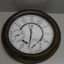 Illuminated Large Metal Outdoor Clocks Waterproof 18 Inches With AI Auto Light Smart Sensor,Extra Big Indoor Outdoor Wall Clocks With Thermometer & Hygrometer for Patio, Pool, Garden,Porch (Oil Rubbed Bronze)