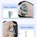 Ceneda Tote Bag for Women With 40oz Cup Holder, Puffer Work Laptop Tote Bag With Zipper for Travel, Teacher, Nurse (Black-1)