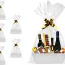 funsky Basket For Gifts Empty, 5 Pk White Empty Gift Baskets To Fill, Sturdy Cardboard Tray With Handles, Large Gift Baskets Empty Bulk For Beautiful Gifts, Christmas, Easter, Bridesmaid, Wedding