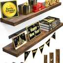 BAYKA Floating Shelves, 22.5 inches Rustic Wood Wall Shelves for BathroomBedroom, Living Room, Kitchen & Book, Hanging Display Decor Organization Shelf with 22 lbs Capacity (Rustic Brown)