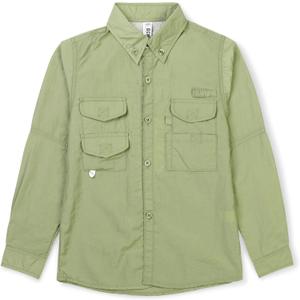 OCHENTA Boys' Button Down Long Sleeve Fishing Shirt Quick-Dry UV Sun Protection Outdoor Tops, Height 150