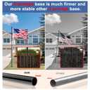 FIASON 9 FT Tangle Free Flag Pole in Ground with Solar Light & 5 Prongs Base, Thickened Heavy Duty Flag Pole Holder, Flagpole Kit for Residential or Commercial (1 Pack, Black, Without Flag)