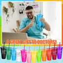 Skylety 24 Set Doctor Appreciation Gift 24 oz Thank You Party Gift Supplies Tumbler Plastic Coffee Cups with Straws and Lids for Birthday Coworker Graduation Party Favor
