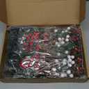 60 Pcs Christmas Artificial Green Pine Needles, Christmas Floral Picks Artificial Holly Red Berry Twig Stem Pine Snowy Cone Branches Garland Bulk for Xmas Tree Craft Holiday Winter (Elegant Style)