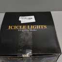 132ft Icicle Lights for Outside - 1280 LED Warm White Twinkle Lights with 240 Drops, 8 Modes Plug in Waterproof Timer Memory. Cannot be Extended. The Plug is in the Middle (66ft+66ft)