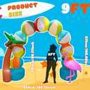 9FT Summer Inflatable Beach Arch Ball, Giant Inflatable Arch Pool Party Decorations with 8 LED Lights Summer Inflatables Outdoor Decorations Beach Party Decorations for Sea Pool Beach Hawaiian