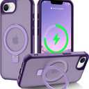 Hocase for iPhone 16e Case, with Magnetic Ring Stand [Compatible with MagSafe] [Military Grade Protection] Slim Shockproof Translucent Protective Phone Case - Purple