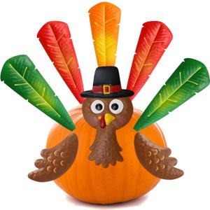 Fancy Land Turkey Pumpkin Making Kit Thanksgiving Metal Turkey Pumpkin Decoration for Holiday Home Party Supplies