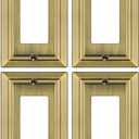 Dyekou Metal Wall Plate for Electrical Outlets, Decorative Antique Brass Switch Plates Outlet Cover, Light Switch Cover Plate, 1-Gang Wall Plates (Single Decoretor, 4 Pack)