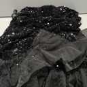 Women Sexy Sleeveless Sequin Mesh Patchwork Maxi Dress Red Plus Size Sling Cocktail Party Formal Gowns (Large, Black)