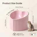 Pink Ceramic Raised Cat Bowls, Tilted Elevated Food or Water Bowls, Stress Free, Backflow Prevention, Dishwasher and Microwave Safe, Lead & Cadmium Free