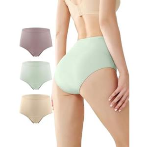 BATTEWA Incontinence Underwear for Women,Leak Proof Underwear Washable Absorbency Cotton Panties Bladder Leakage Protective 50ML(3Color,X-Large,3-Pack)