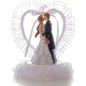 KIPETTO Wedding Cake Topper Romantic Bride and Groom Cake Topper for Wedding Valentine's Day Anniversary Birthday Party