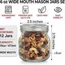 Tebery 12 Pack Wide Mouth Home Glass Mason Jars with Airtight Lids and Bands, 16Oz Canning Glass Jars for Canning, Fermenting, Pickling, Decor