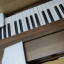 Vangoa Kids Piano Keyboard, 37 Keys Digital Piano for Kids, Music Educational Instrument Toy, Wood Piano for Girls and Boys, Dark Brown, 22*18*11.8inch