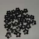 Zhengmy 30 Pcs Female Threaded Knob Black Plastic Head Thru Star Nuts Clamping(5 Star,3/8''-16)