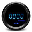 2" 52mm Tachometer Blue Digital LED Tacho Gauge for 12V Car AUTO 4 6 8 Gasoline Cylinder (Black)