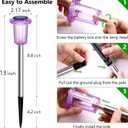 DenicMic Solar Lights Outdoor 10 Pack Waterproof Purple LED Stainless Steel Stake Outside Lights for Yard Pathway Garden Driveway Walkway Landscape Path Lighting Halloween Decorations Outdoor