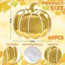 40 Pcs Fall Pumpkin Paper Plates Gold Foil Pumpkin Shape Disposable Dessert Plates Autumn Thanksgiving Party Tableware Dinnerware for Wedding Birthday Table Decor Supplies9 Inch