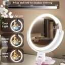 vpu 30X/1X Wall Mounted Magnifying Makeup Mirror with Power Suction Cup, Rechargeable Double Sided Regular HD/Magnification 3 Color Modes Adjustable Brightness Mirror with Lights for Bathroom, Travel