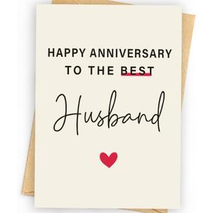 4 x Anniversary Card to Husband | Happy Anniversary Card & Gifts for Men, Husband, Him | Wedding