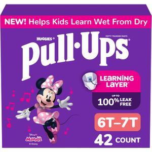 Pull-Ups Girls' Potty Training Pants, Size 6T-7T Training Underwear (55-75 lbs), 42 Count